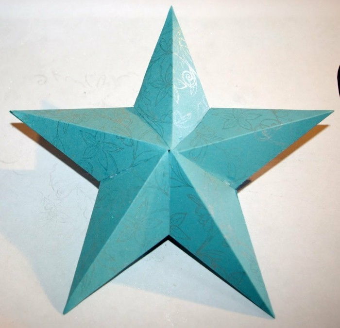 star-fold-out de papel-grande-azul-modelo