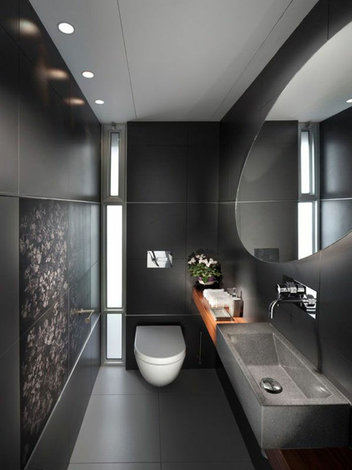 štýlový-Kúpeľňové dizajnové nápady-šedá ozdobou