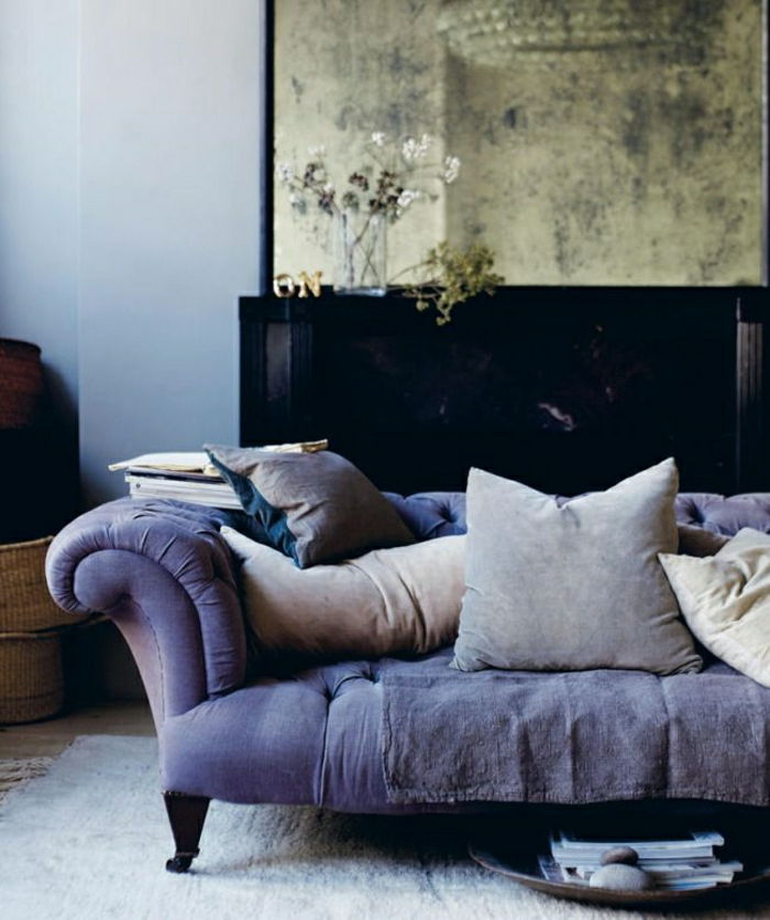 stilingas violetinė Chesterfield sofos