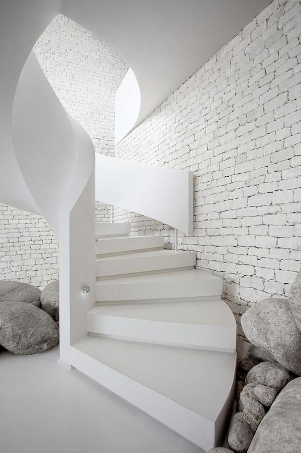 stilige hvite innvendige trapper Interior Design
