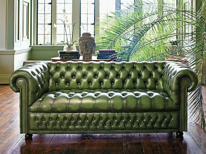 Stilingas Green Chesterfield sofos Oda