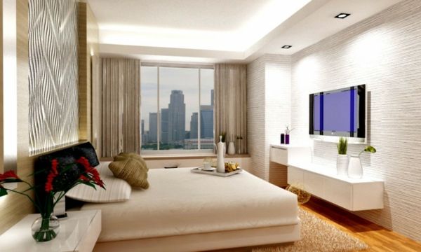 Çarpıcı daire-içi-tasarımları odalı-Ahşap-zemin-led-tv