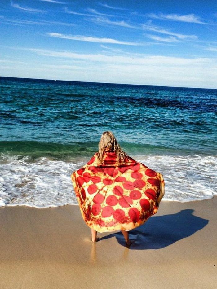 gløde Cloth kreativ idé pizza Pattern Sjøen stranden