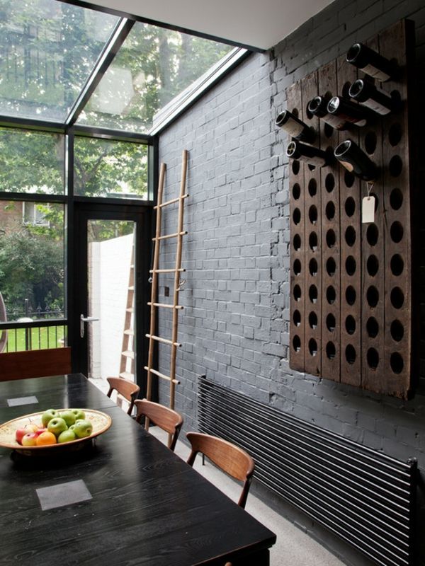 super-murstein vin rack i det moderne rommet