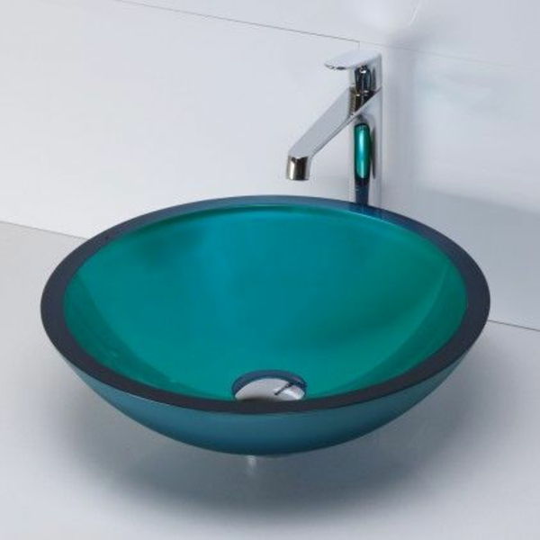 turkos färg runt-sink-modern design