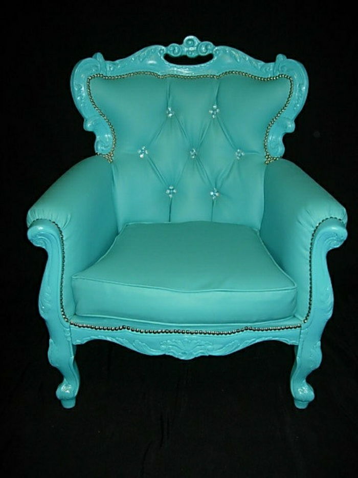 Turkis žalia-baroko kėdė Oda elegantiškas nuostabiai