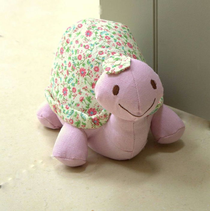 tartaruga rosa con motivo a fiori abbastanza carino - sacco fermaporta