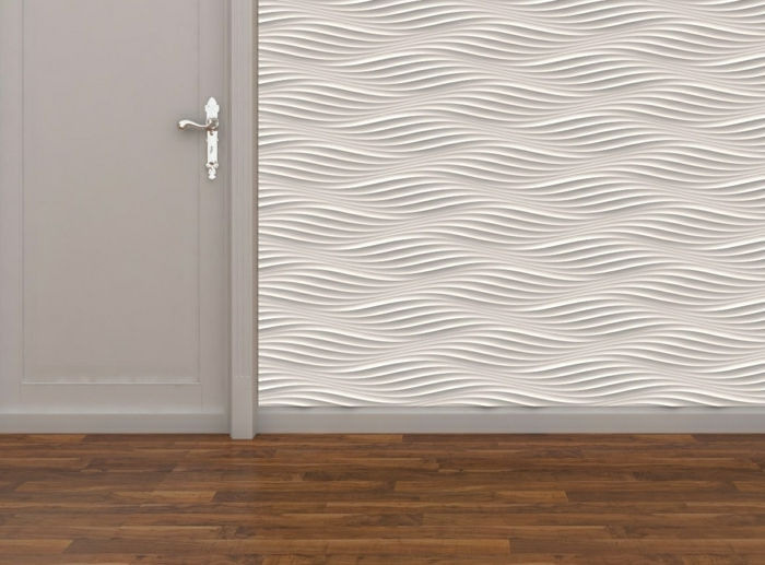ścianka projektowania białego-drewnianej podłogi