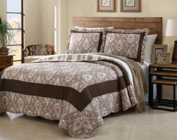 yatak örtüsü-in-kahverengi-süper zarif bir görünüm - yanında cam duvar
