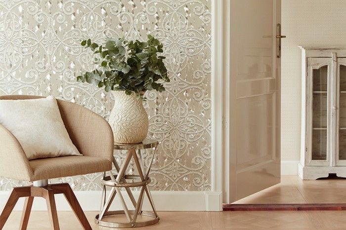 wallpaper-idéer-för-korridoren-magnifik-mönster-like-golden