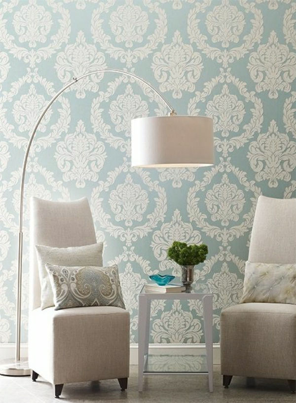 -tapeten-mavi salon-duvar-retro duvar kağıtları-vintage duvar kağıdı-güzel-duvar-oturma odası-duvar-oturma odası