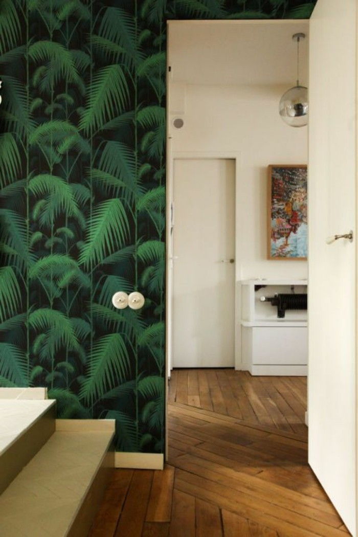 wallpaper-corridoio-idee-con-verde-giungla