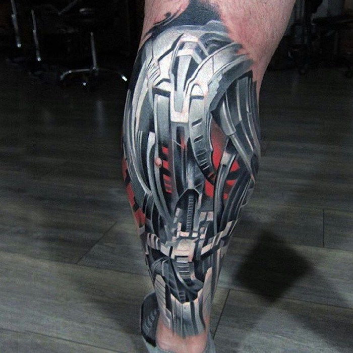 tetovažna noga, biomehanični tetoviranje, tetovaže za moške