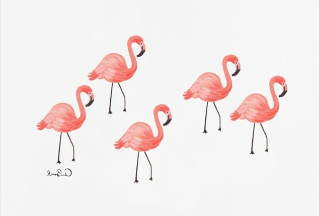 dövme desen renkli flamingolar vücutlarına renkli dövme yapay arazi üzerinde hazır