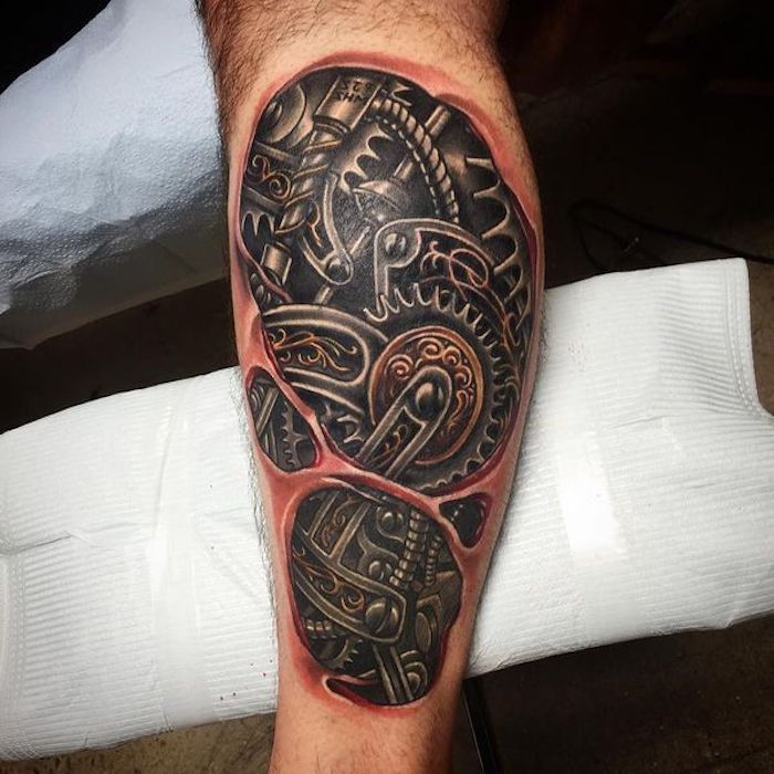 tattoo motivi moški, tattoo noge, 3d tatoo