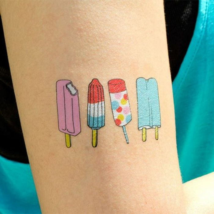 tatuiruotės šablonas keturi skirtingi ledo, rožinės ledo, pažymėtos mėlynos spalvos ir kiti