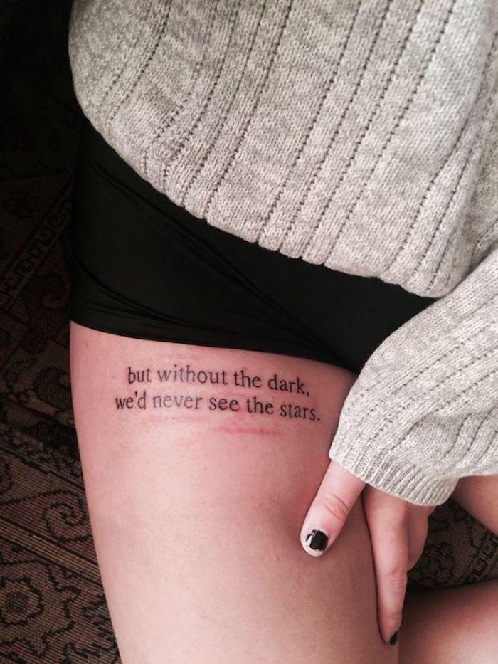 Fără întuneric, nu vedem stele care revendică această vrajă de tatuaj