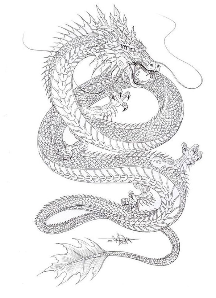 dragon alb cu o minge în gură, dragon cu mustață lungă