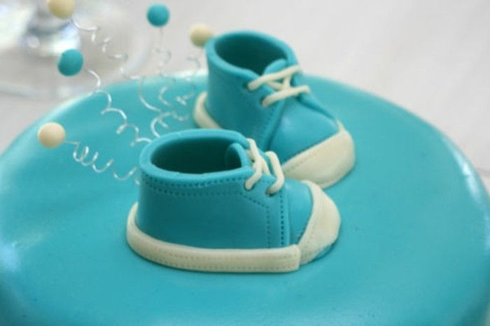 Taufe Deco-pie vackra blå skor