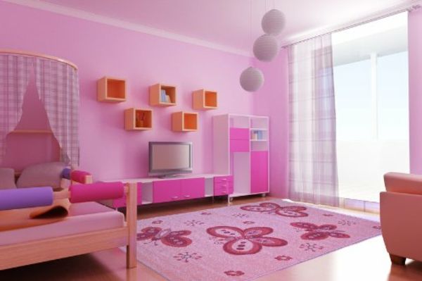 teppe-sommerfugl-rosa rommet