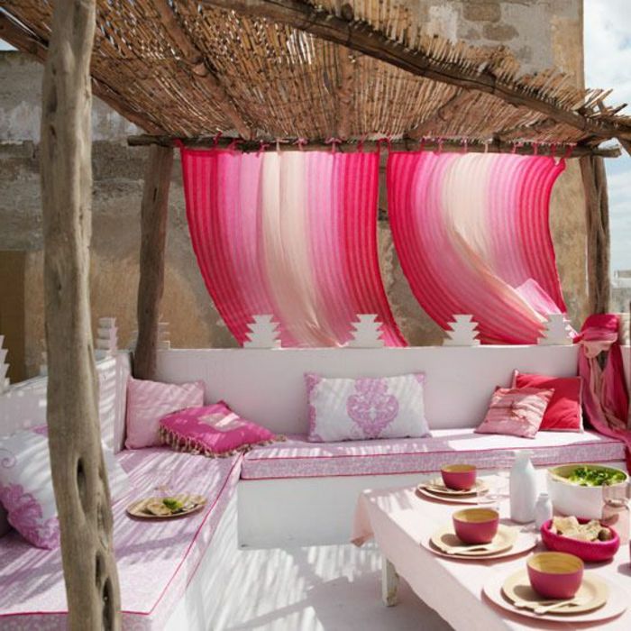 terase strešno-roza zavese