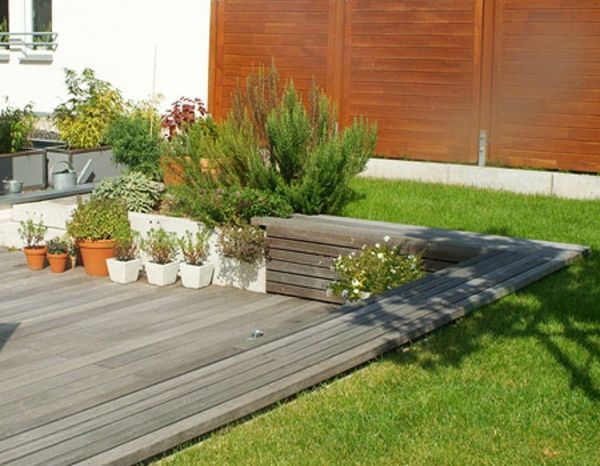 Design moderno jardim - piso de terraço