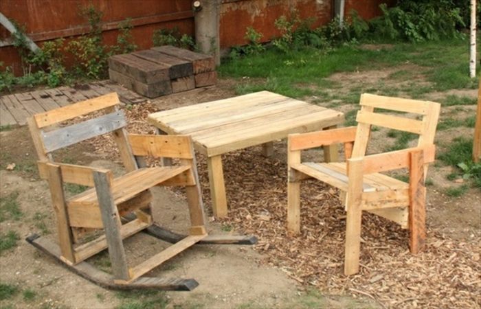 table-s-stoličky vyrobené palety