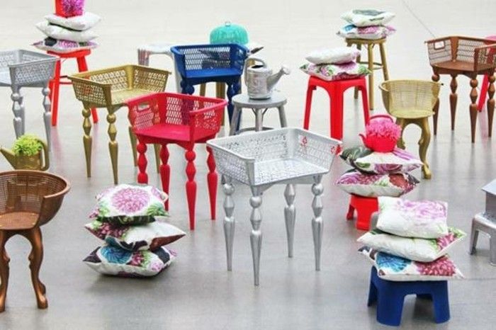 Stalo ir kėdės-savo-statyti perdirbimo idėjos