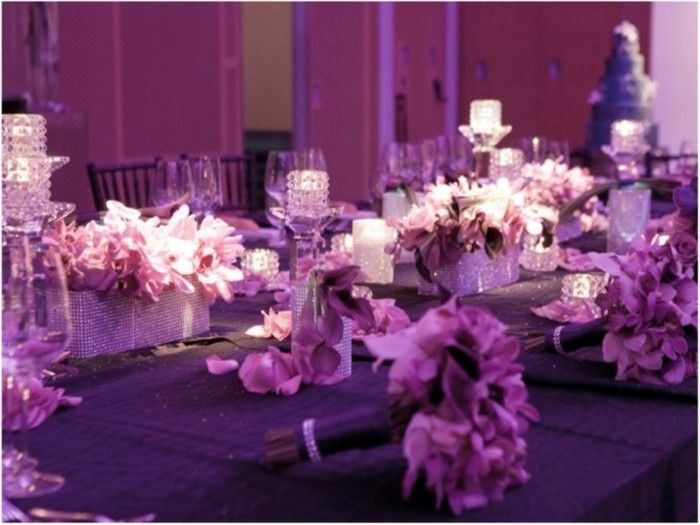 tischdeko-violetinė-puikiai atrodantį violetinė Hochzeitsdeko
