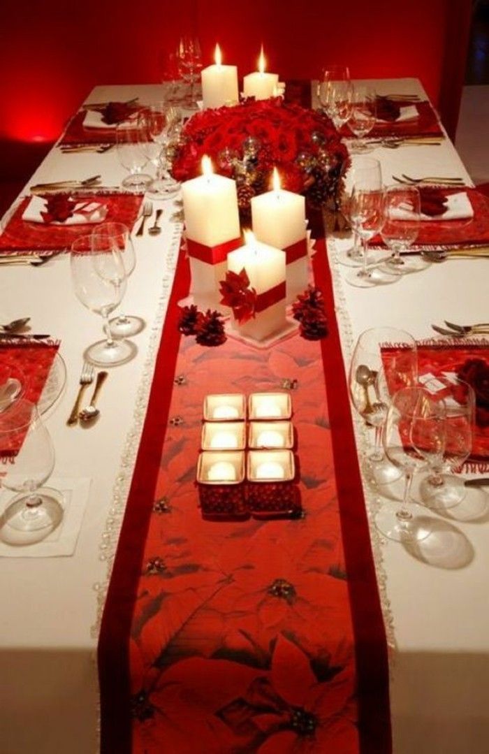 tischdeko-själv-göra-kloka-ljus-med-röd-vin-grind Glaser-jul-röd-blommor