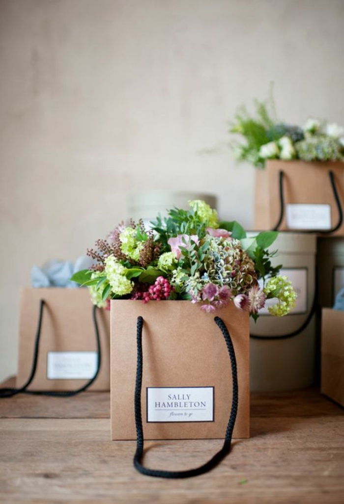 stranka dekoracijo, darilne torbe, okrašene s cvetjem, deko predmetov
