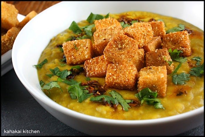 tofu oppskrift suppe med tofu sprø tofu stykker i suppa i stedet for brød ved hjelp av ideer asiatisk mat eksotisk