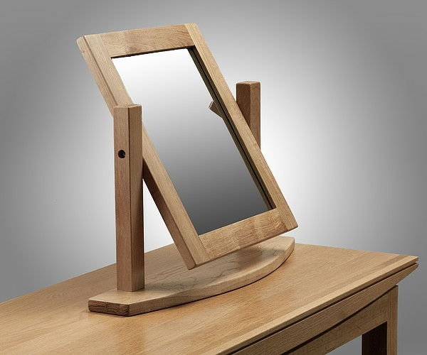 design simplu de machiaj oglindă de masă cu un cadru din lemn