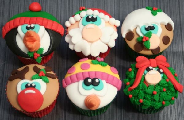 goede ideeën-voor-Weihnachtscupcakes cupcakes versieren voor kerst-