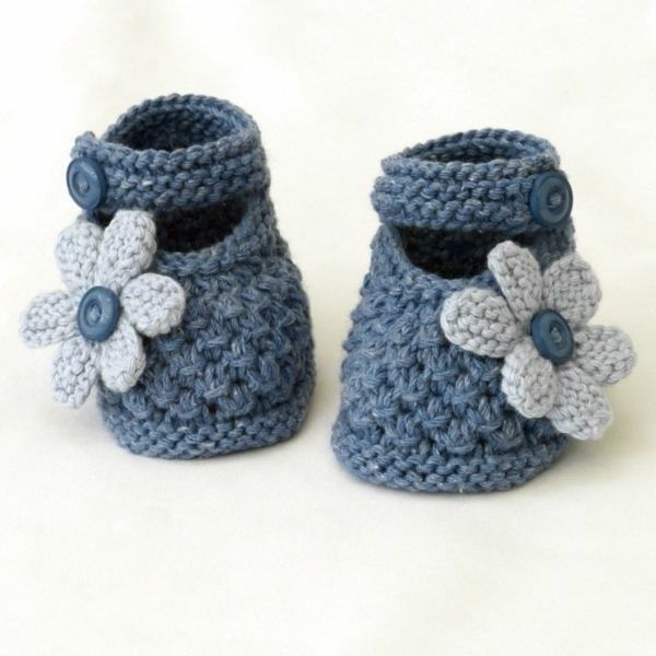 puikus dizainas-nėrimo-kūdikių bateliai-labai-idėjos nėrimo už nėrimo-baby batai-su-gėlių --- daisy
