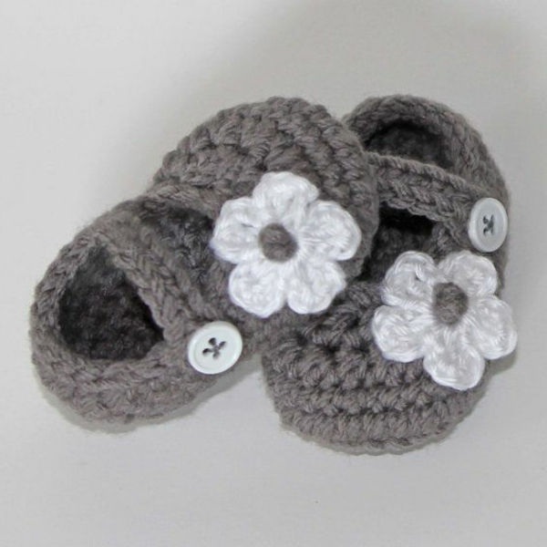 sapatos-grande-ideias-para-crochet grande-design-crochet-bebê sapatos-com-flowers- crochet-bebê