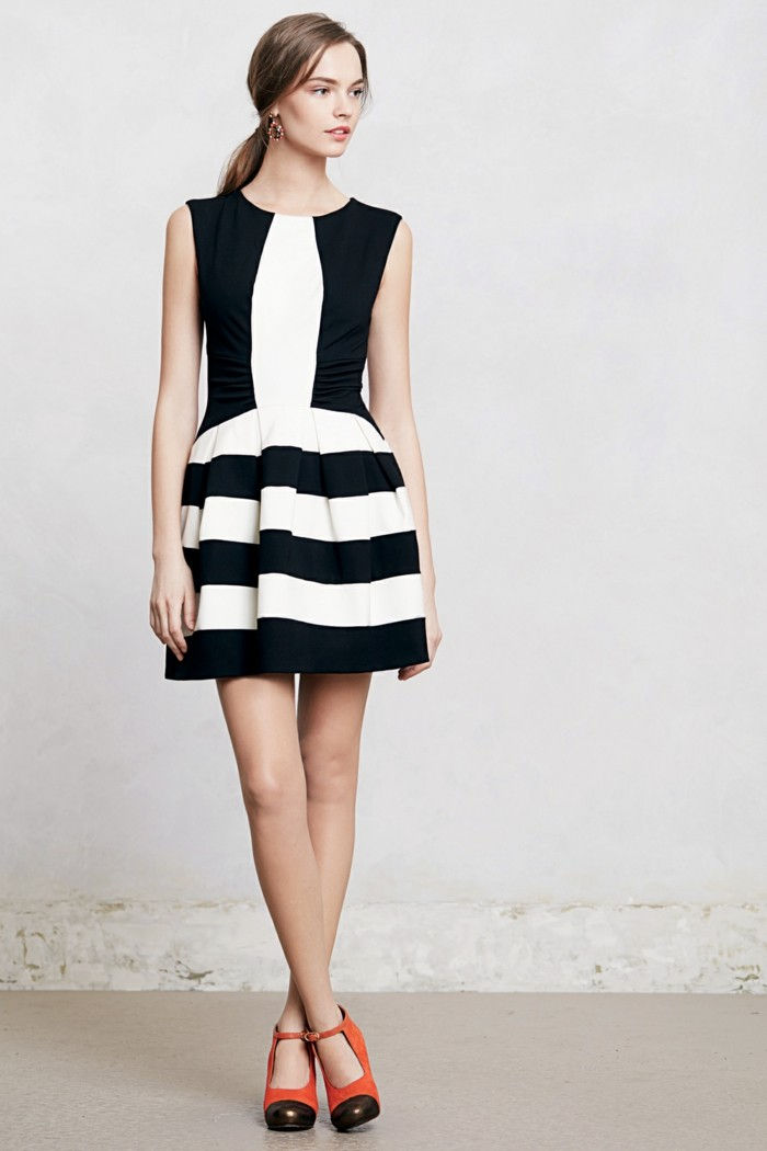 great-vestido-em-branco-e-preto de curto-effective-design completo