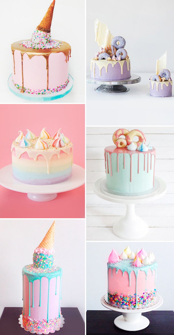 crostate per bambini, torta di compleanno con fonditore e gelato, granelli colorati