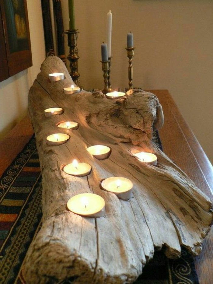 naplavené drevo, drotár-pra-svietnik-s-mnohými-sviečky-romanticko-kutilstvo