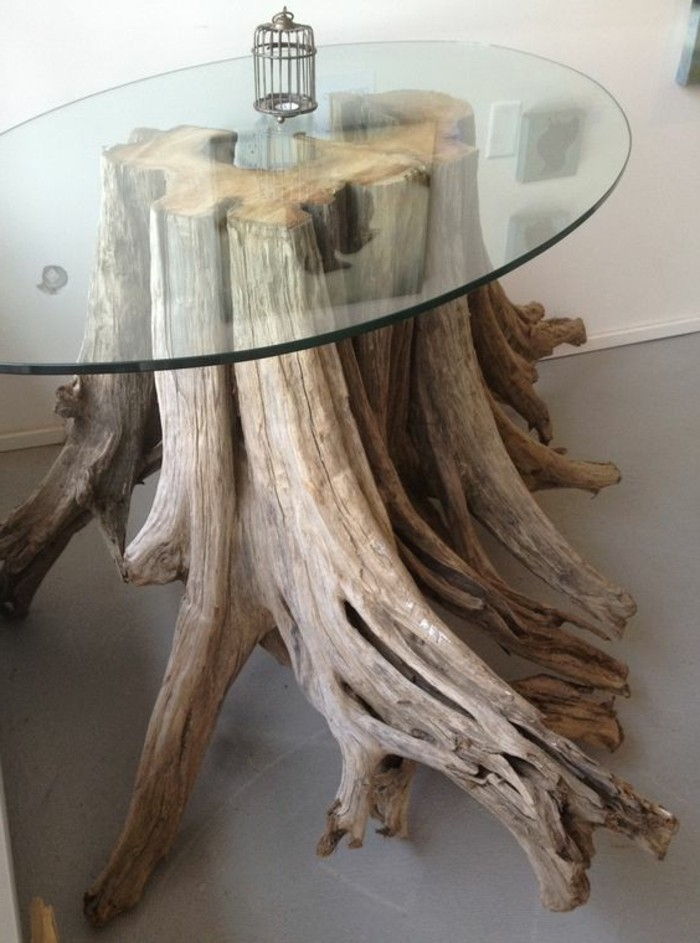 Driftwood-Tinker-klubska mizica-za-les-steklo skledo-DIY-MOEBEL