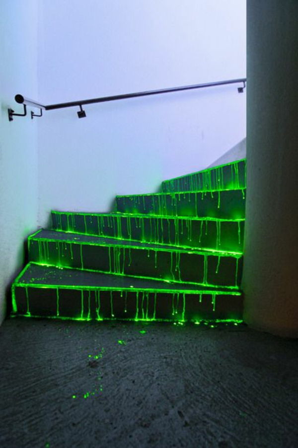 merdiven aydınlatma-yeşil-güzel-tasarım