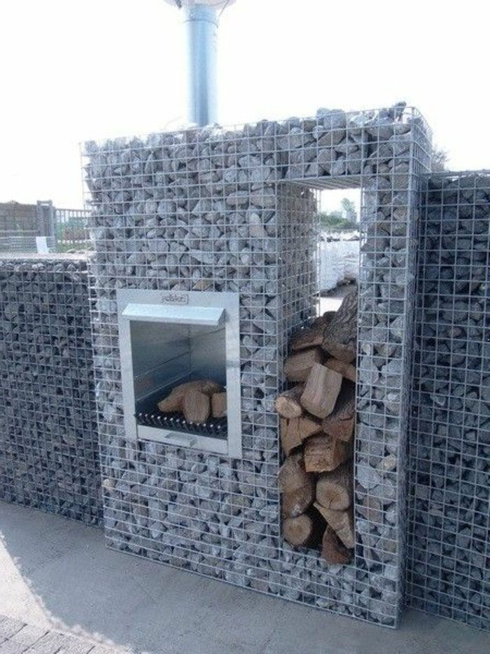 gipso kartono grilis-be-betono ir natūralaus akmens sienos-Diy-dekosteinwand