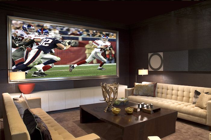 Ściany gabinetowe gry sportowe wyglądają na szerokich ekranach telewizyjnych pomysłów na sofy z litego drewna