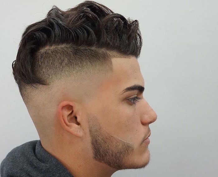 Sidecut frisyr idéer till mode män trendiga ser skägg hår modell frisyr