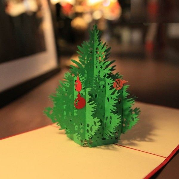 Unik 3D-jul-grön-gran