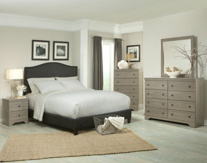 yatak odası tasarımı Eşsiz-gri-duvar rengi