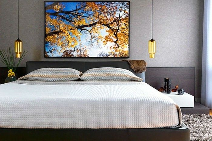 unikales sovrum-med-modern-och vacker-hängande lampor