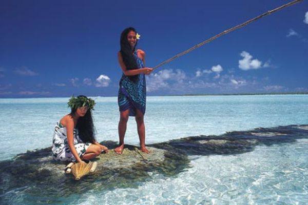 Atostogos-in-Prancūzijos Polinezija-dviejų Pretty moterys