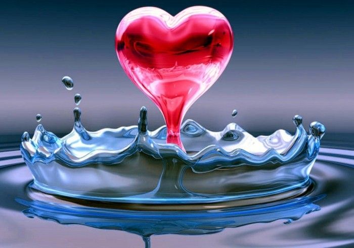 valentinovo ozadje rožnato-model srce-v-vodi