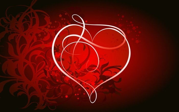 Valentines tapet mare-model de-inima-in-rosu-culoare